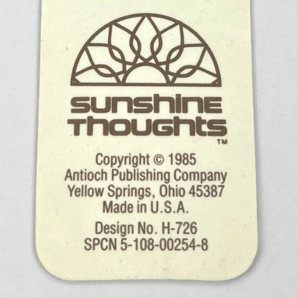 Vintage 1985 Sunshine‎ Thoughts Teddy Bear Shopping Bookmark Antioch Red Tassel
